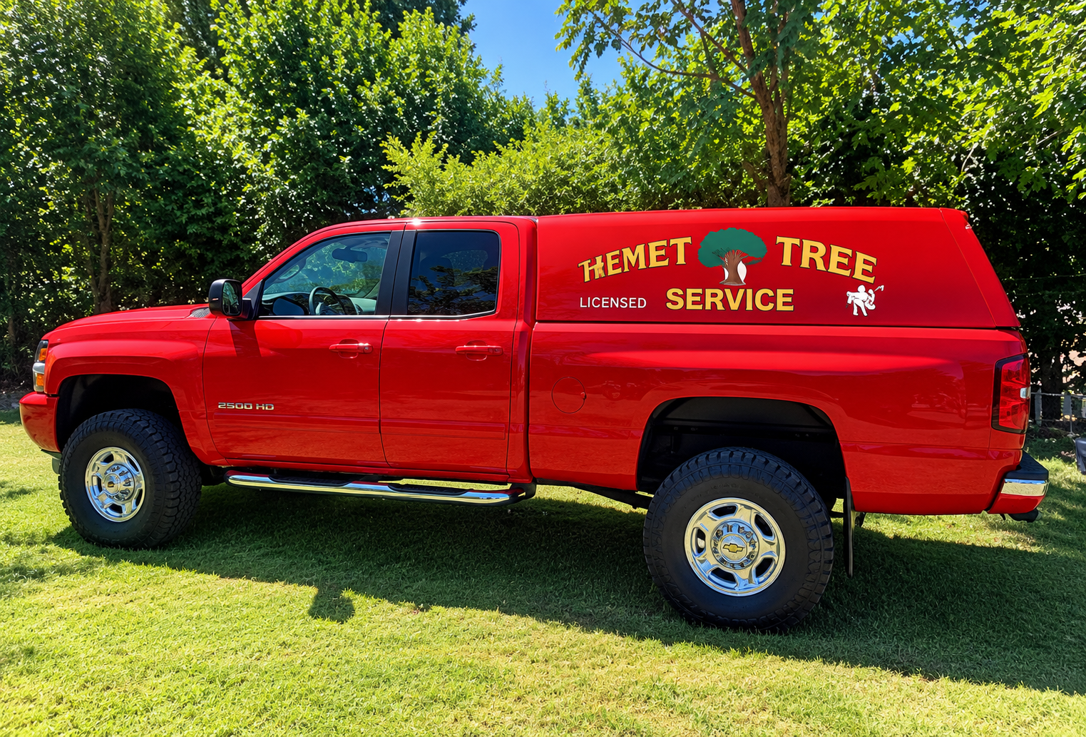 Hemet Tree Service red work truck